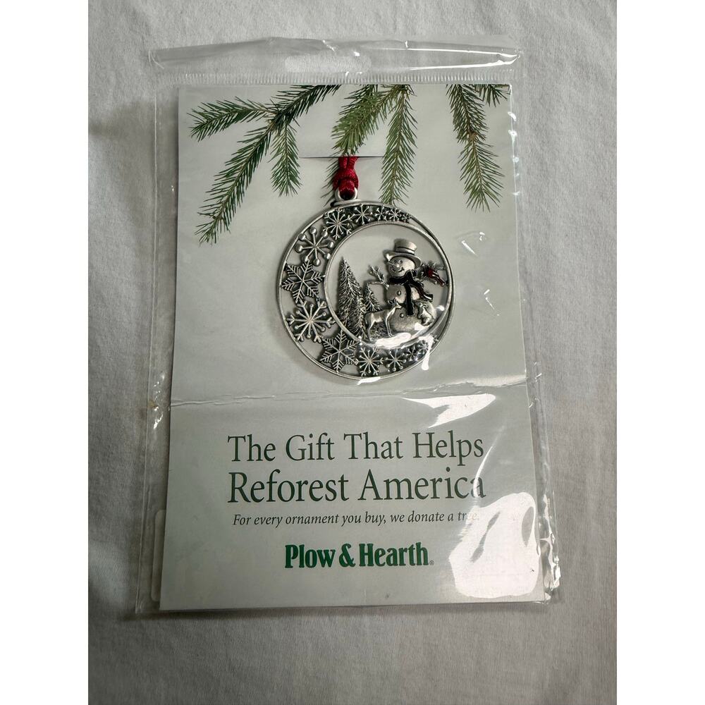 Plow & Hearth‎ Pewter Christmas Ornament Snowman Cardinal Deer NEW